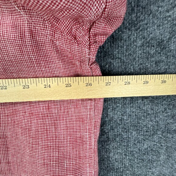 Orvis Signature Collection Linen Shirt Mens XL Button Down Micro Houndstooth Red - Picture 12 of 12